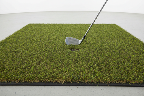 Premium golf simulator mat with realistic turf
