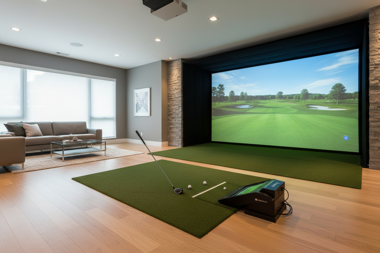 Premium golf simulator system complete setup